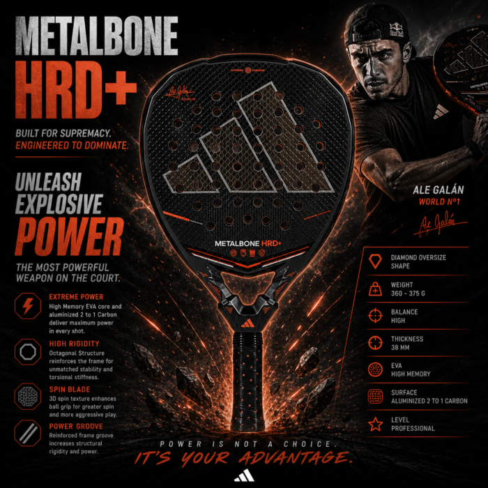 Adidas Padel Racket Metalbone HRD+ 2026 (The Molten Wardlord) - Ảnh 2